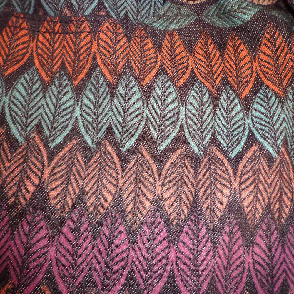 American Eagle Outfitters Stretch Jeggings 4 Leaf/Feather Multicolored Zip Leg - Picture 13 of 16